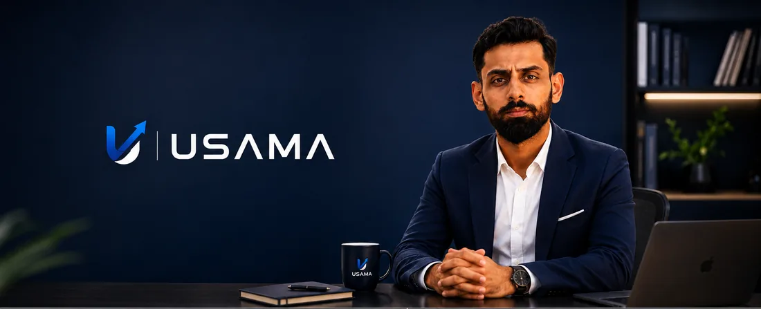 USAMA professional founder portrait at his desk